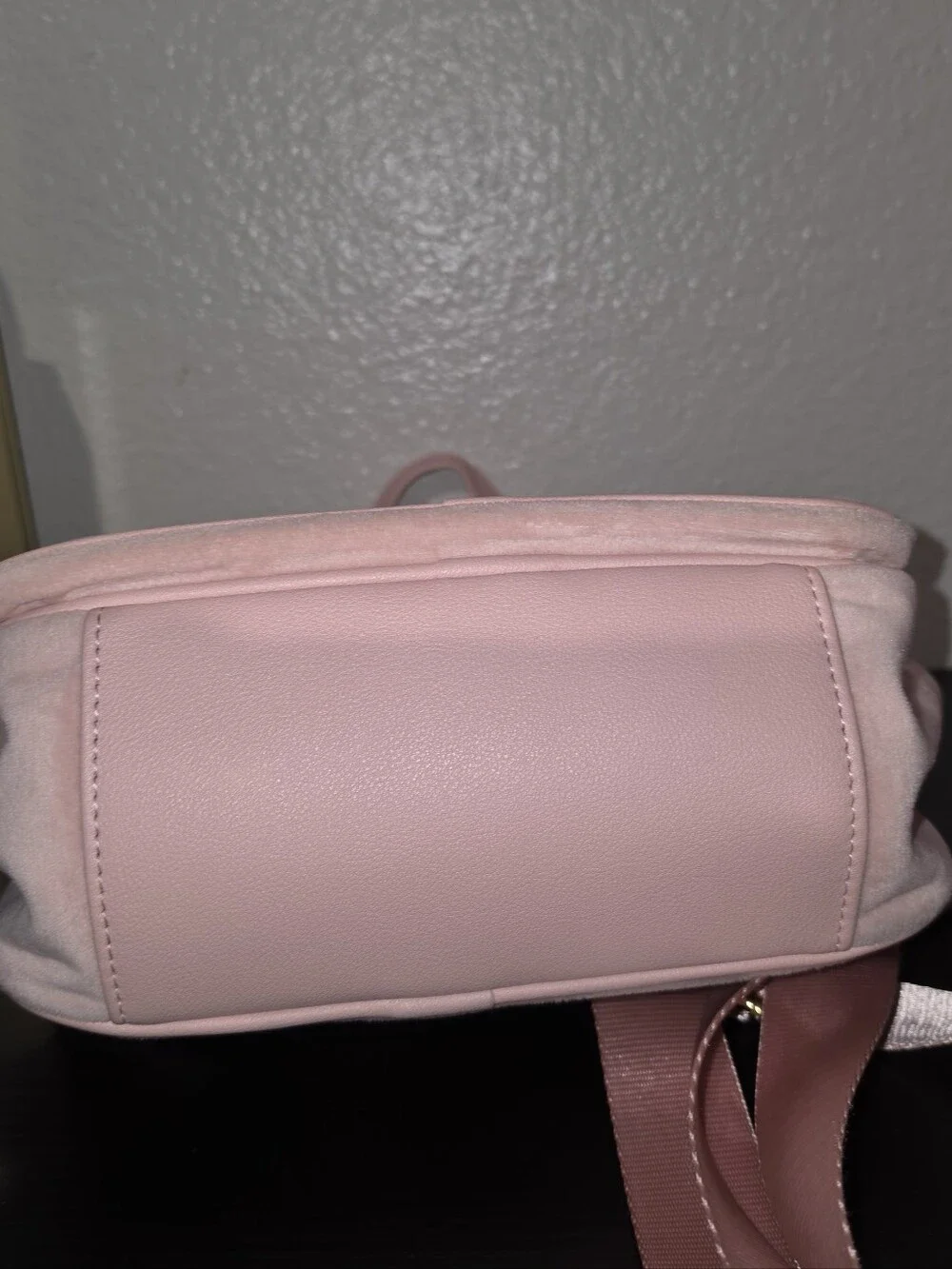 Juicy Couture Pink Velour Mini Backpack Gothic Logo Heart Charm Y2K